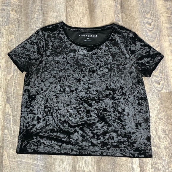 Aeropostale Black Crushed Velvet Top - Picture 6 of 7